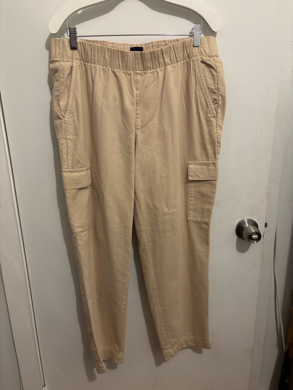 GAP Women Tan Cargo Pants with Elastic Waist
